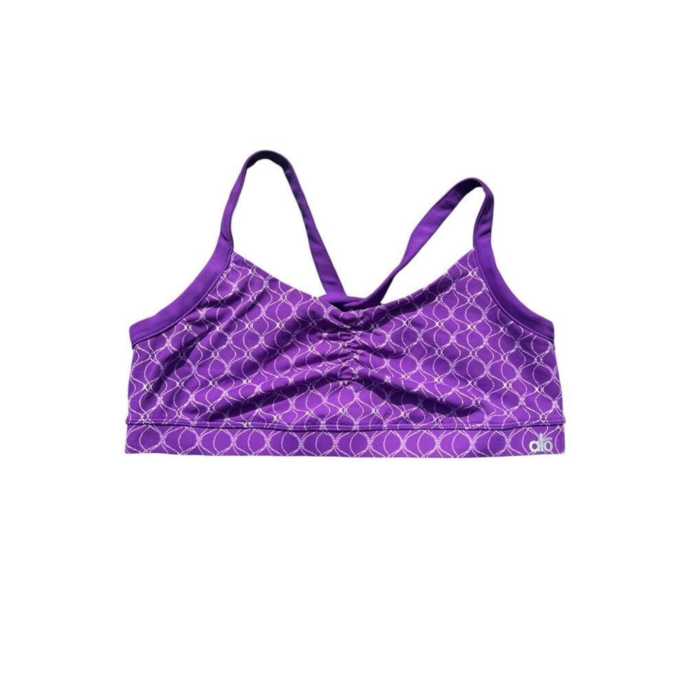 Alo woman’s XL violet purple geometric sports running yoga hiking bra New